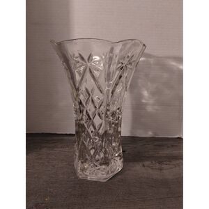 10 1/4" Lead Crystal Diamonds and Stars Vase